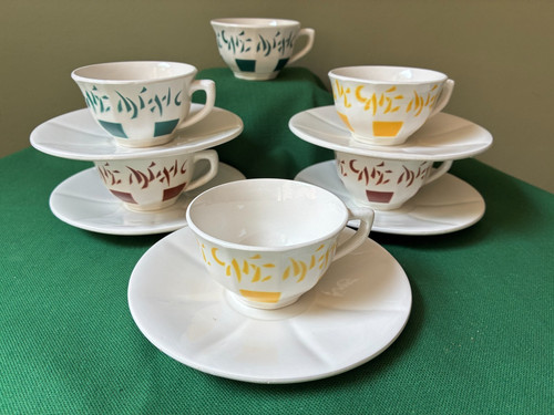 Faïence digoin tasses à - 6,